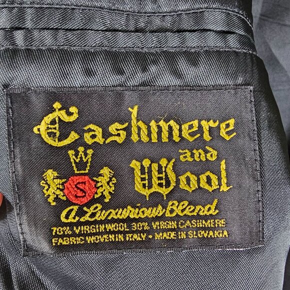 VTG San Felice Black Cashmere & Wool Blazer Sz 48L Ventless Quiet Luxury Formal - Picture 7 of 10